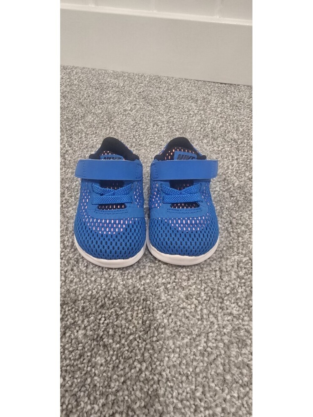 Nike Free Run TDV Shoes Blue/Orange Size 2C Baby Toddler Sneakers